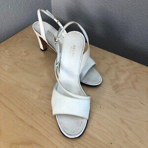 BRUNO MAGLI White Leather Slingback Heels Women's size 6.5 AA Made in Italy